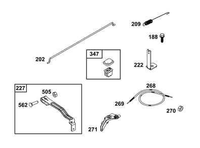 Controls Group Diagram and Parts List for 103M02-0107-F1 100000 - 19Z999 Briggs and Stratton Engine